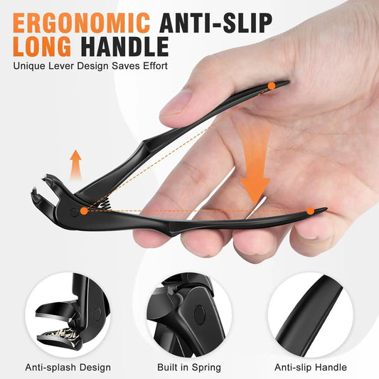 Nail clippers with a large, easy-to-grip handle, designed specifically for middle-aged and elderly people.