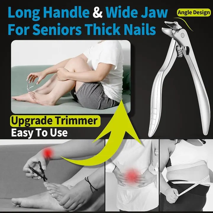 Nail clippers with a large, easy-to-grip handle, designed specifically for middle-aged and elderly people.