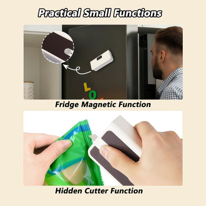 🛍️ USB-C Rechargeable Mini Bag Sealer – One-Touch, Adjustable & Portable Freshness