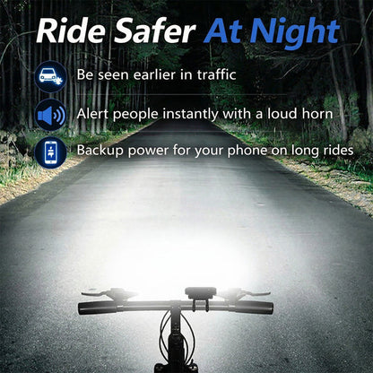3-Mode LED Bicycle Safety Light 🚴‍♂️💡 | Ultra-Bright Headlamp & Rear Warning Combo 🔥