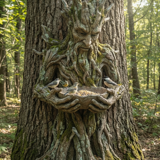 The Quiet Offering A Tree-Integrated Bird Feeding Sculpture