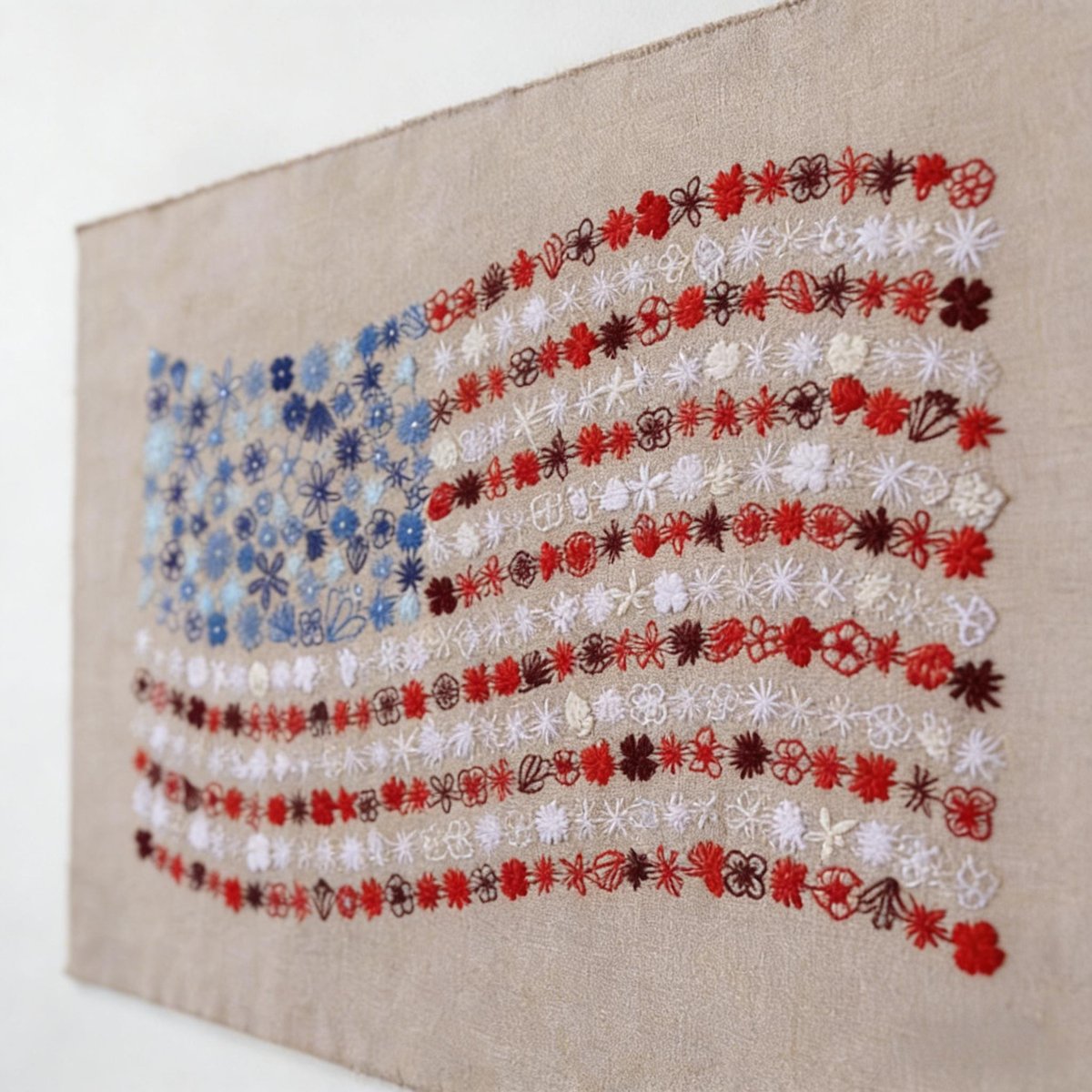 🔥LAST DAY 49% OFF - 🌸Red, White & Bloom Embroidery Kit