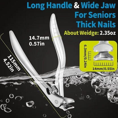 Nail clippers with a large, easy-to-grip handle, designed specifically for middle-aged and elderly people.