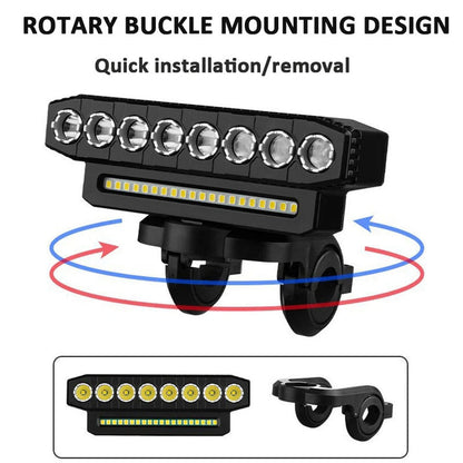 3-Mode LED Bicycle Safety Light 🚴‍♂️💡 | Ultra-Bright Headlamp & Rear Warning Combo 🔥