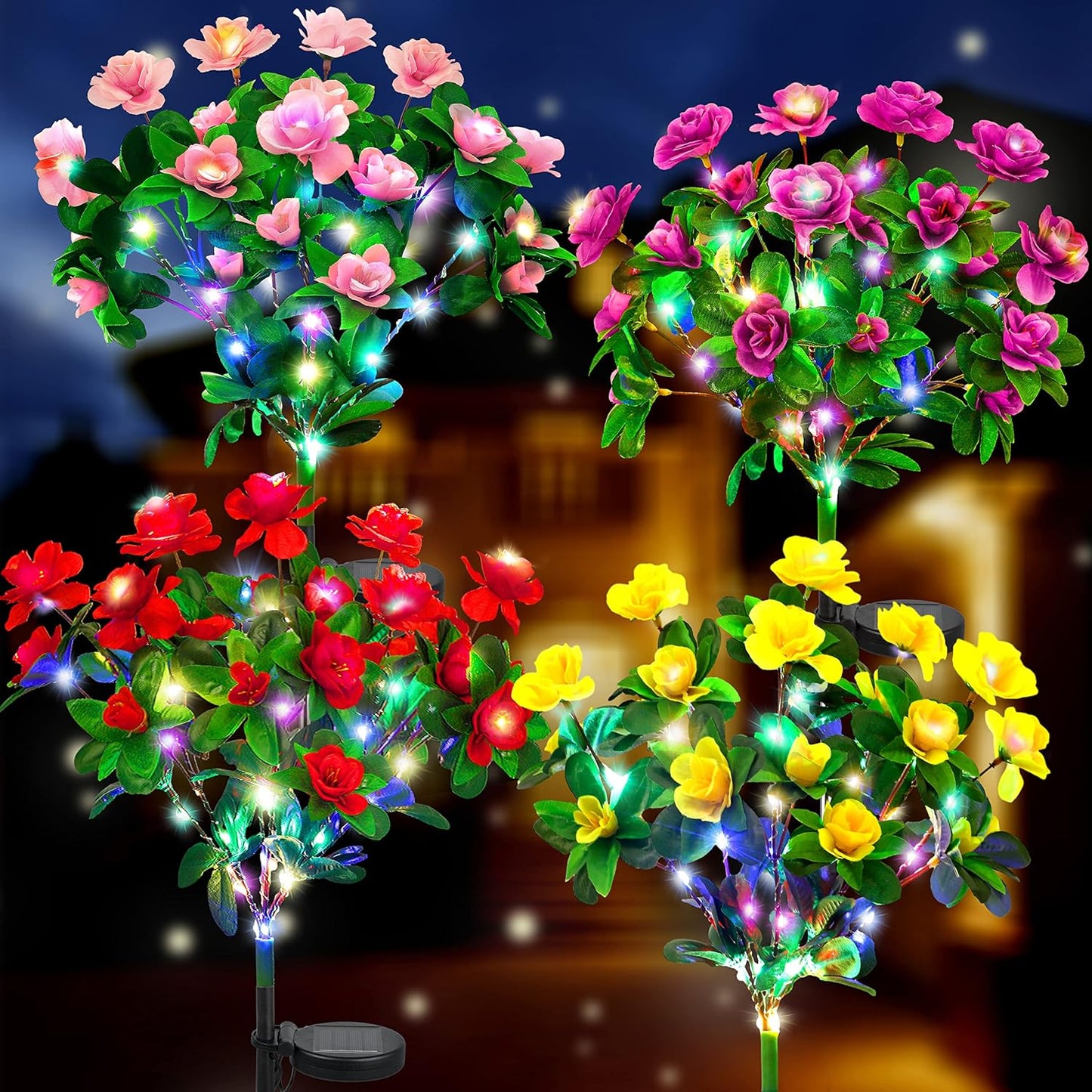 🌸✨ EverGlow Memorial Garden Bloom Lights – Featuring Ultra-Realistic Artificial Petals, Solar-Powered & Weatherproof🏡🌪️
