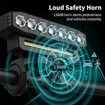 3-Mode LED Bicycle Safety Light 🚴‍♂️💡 | Ultra-Bright Headlamp & Rear Warning Combo 🔥