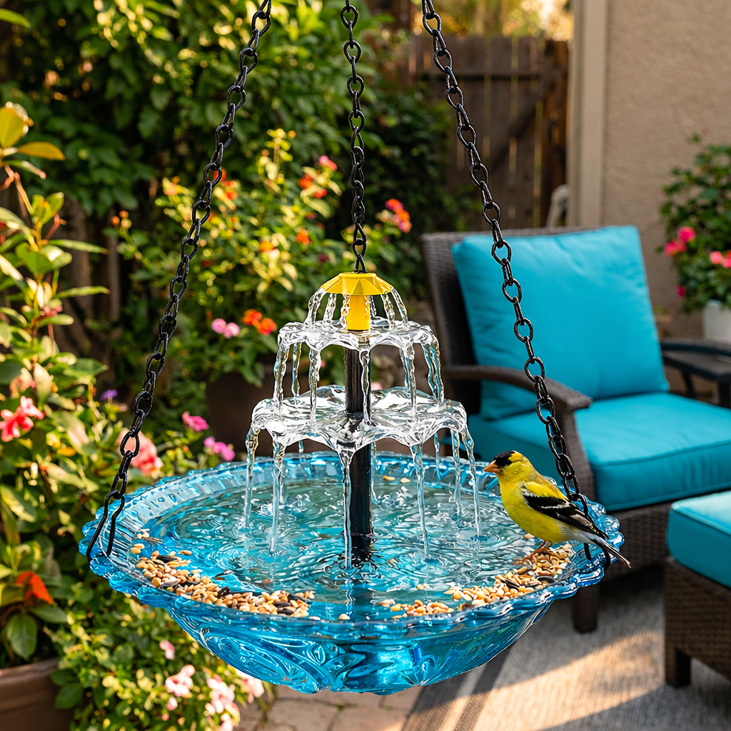 🔥🌿 New Year Special 59% OFF – Solar Powered Hanging Bird Fountain 🐦💧