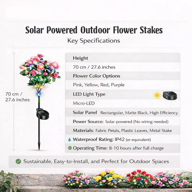 🌸✨ EverGlow Memorial Garden Bloom Lights – Featuring Ultra-Realistic Artificial Petals, Solar-Powered & Weatherproof🏡🌪️