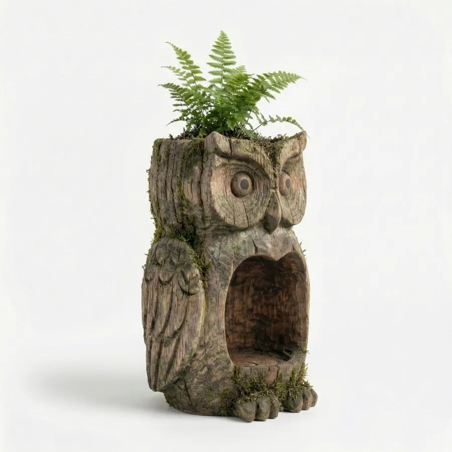 🎁LAST DAY 50% OFF - 🦉The Quiet Watcher - Owl in the Garden | Carved from Solid Wood (✨Same as in the video)