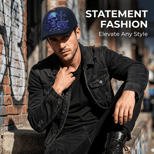 🔥Last Day 49% OFF💀Handcrafted Skull & Thorn Flat Cap🎁Buy 2 Free Shipping