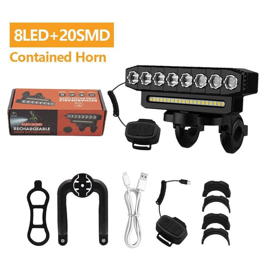 3-Mode LED Bicycle Safety Light 🚴‍♂️💡 | Ultra-Bright Headlamp & Rear Warning Combo 🔥