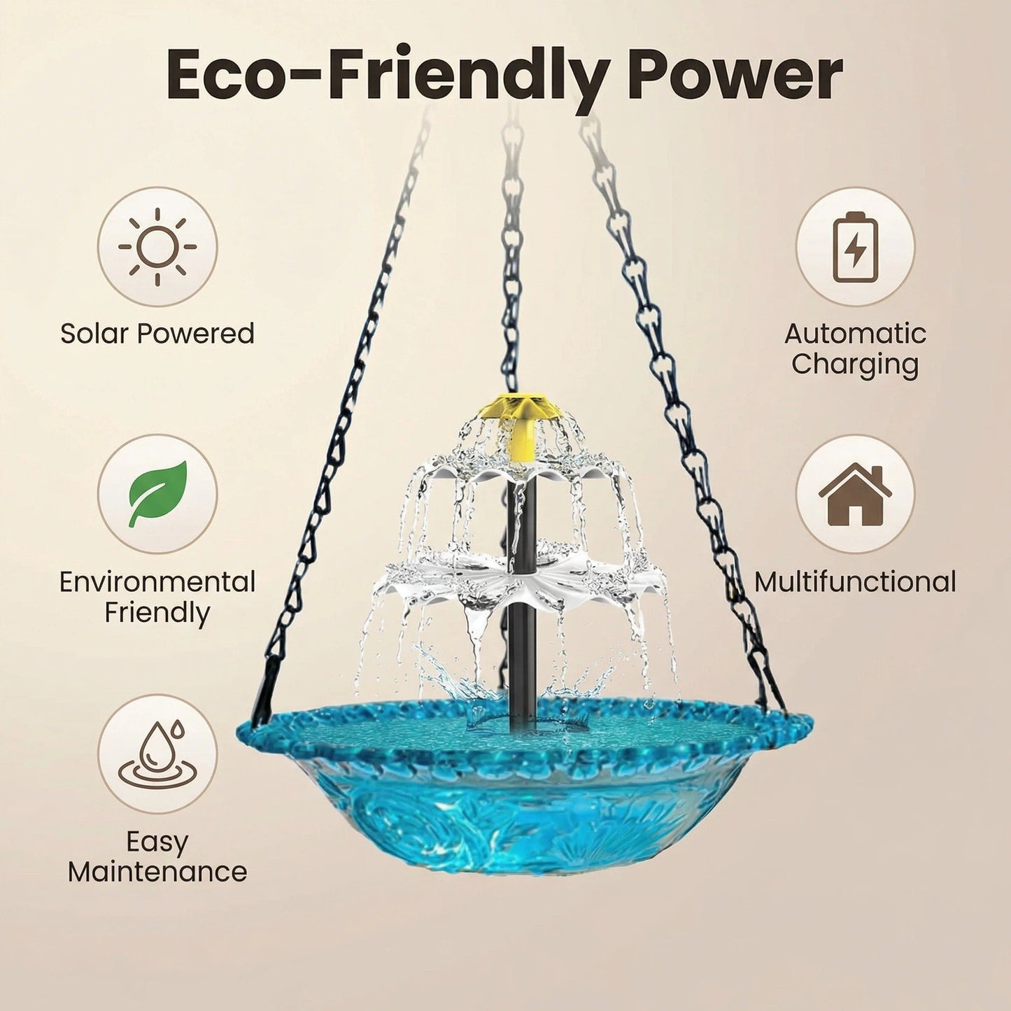 🔥🌿 New Year Special 59% OFF – Solar Powered Hanging Bird Fountain 🐦💧
